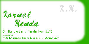 kornel menda business card